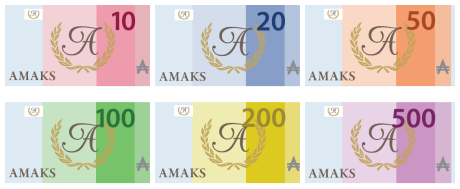 Валюта «Амаксики» в виде купюр